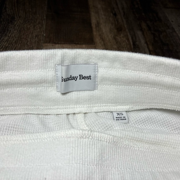 Sunday Best Aritzia NWT Baby Waffle Pant in White Size XS - Picture 4 of 9